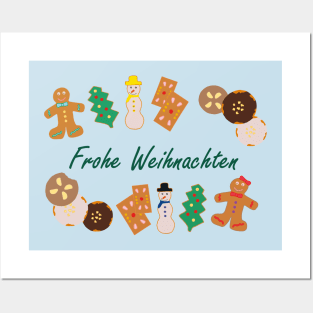 Frohe Weihnachten Xmas Cookies (German) Posters and Art